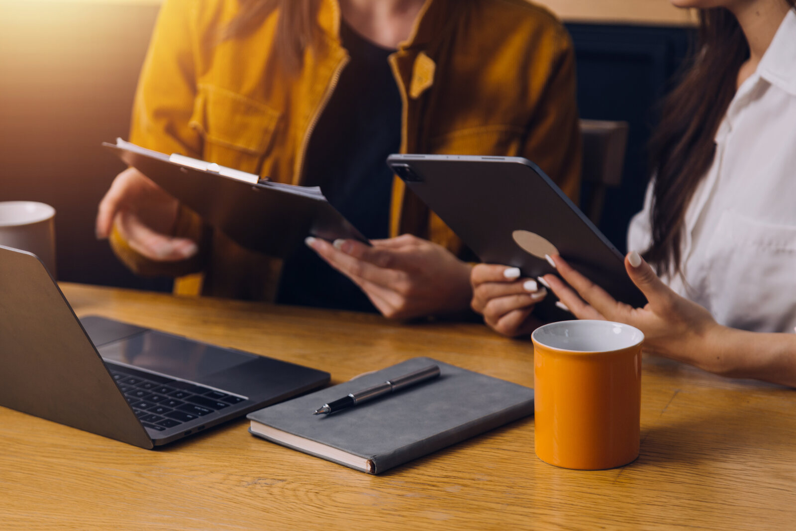 Team working together at a laptop