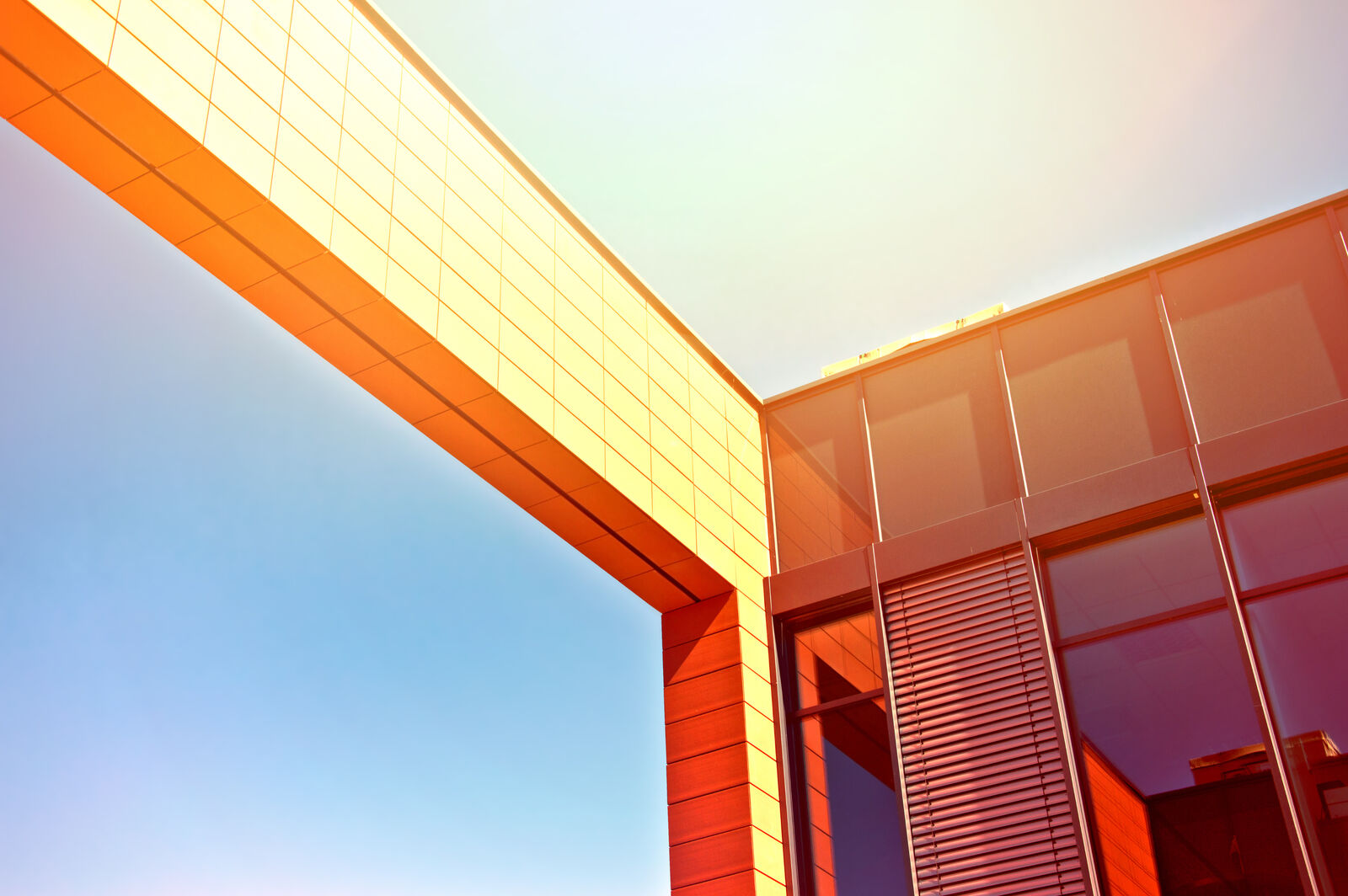 Orange office ceiling