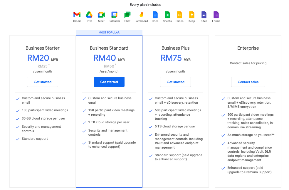 Google Workspace Plan